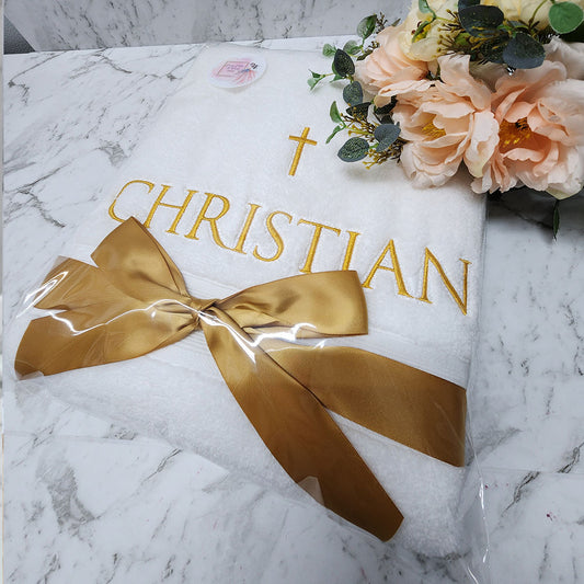 "Christian" Embroidered Sheridan Towel