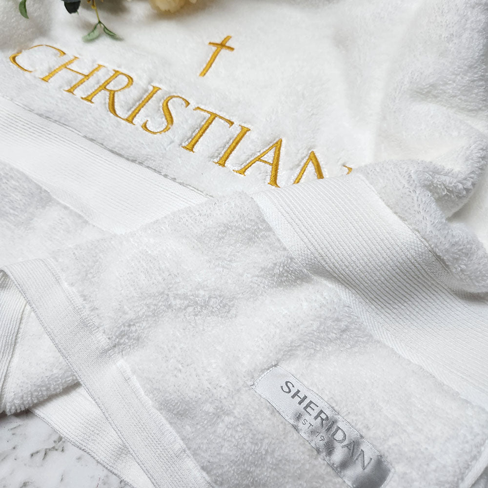 "Christian" Embroidered Sheridan Towel