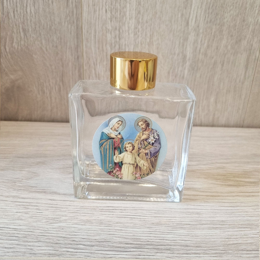 Holy Water Glass Bottle with Gold Foiled Religious Images