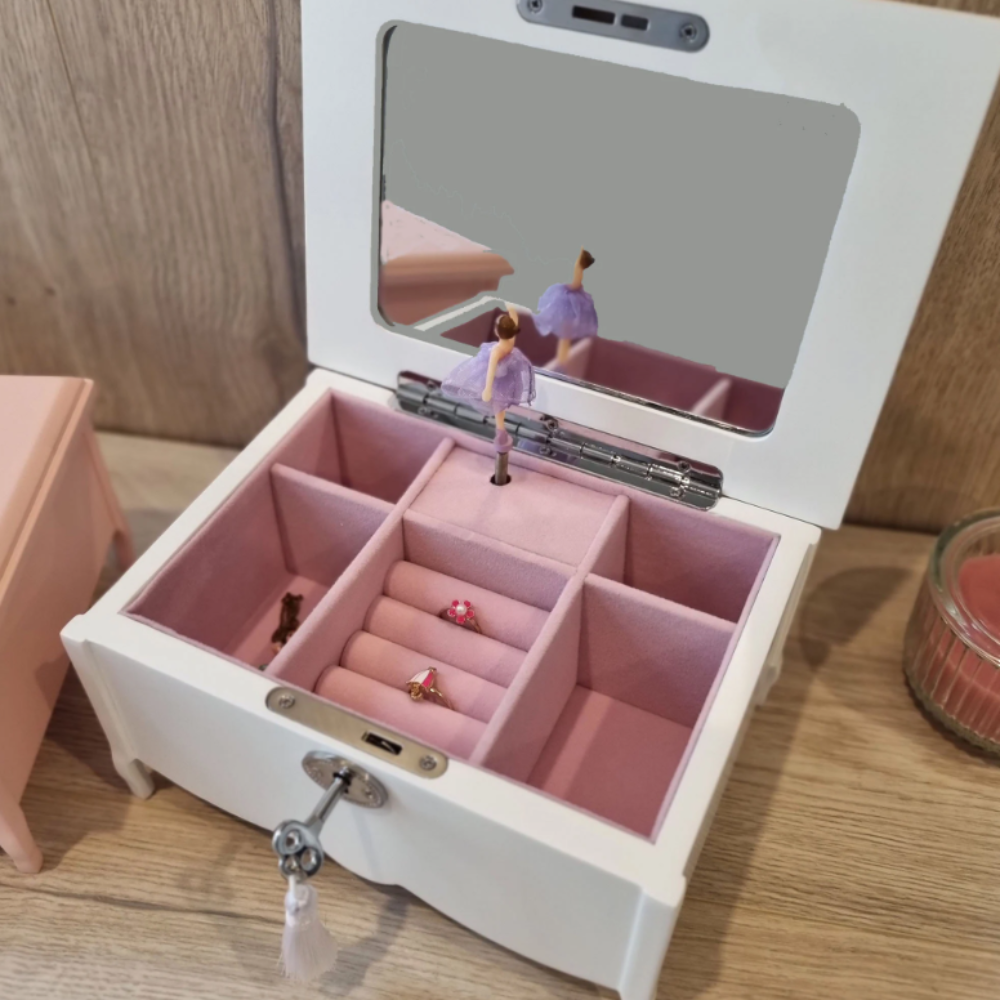 Pink Personalised Musical Ballerina Jewellery Box