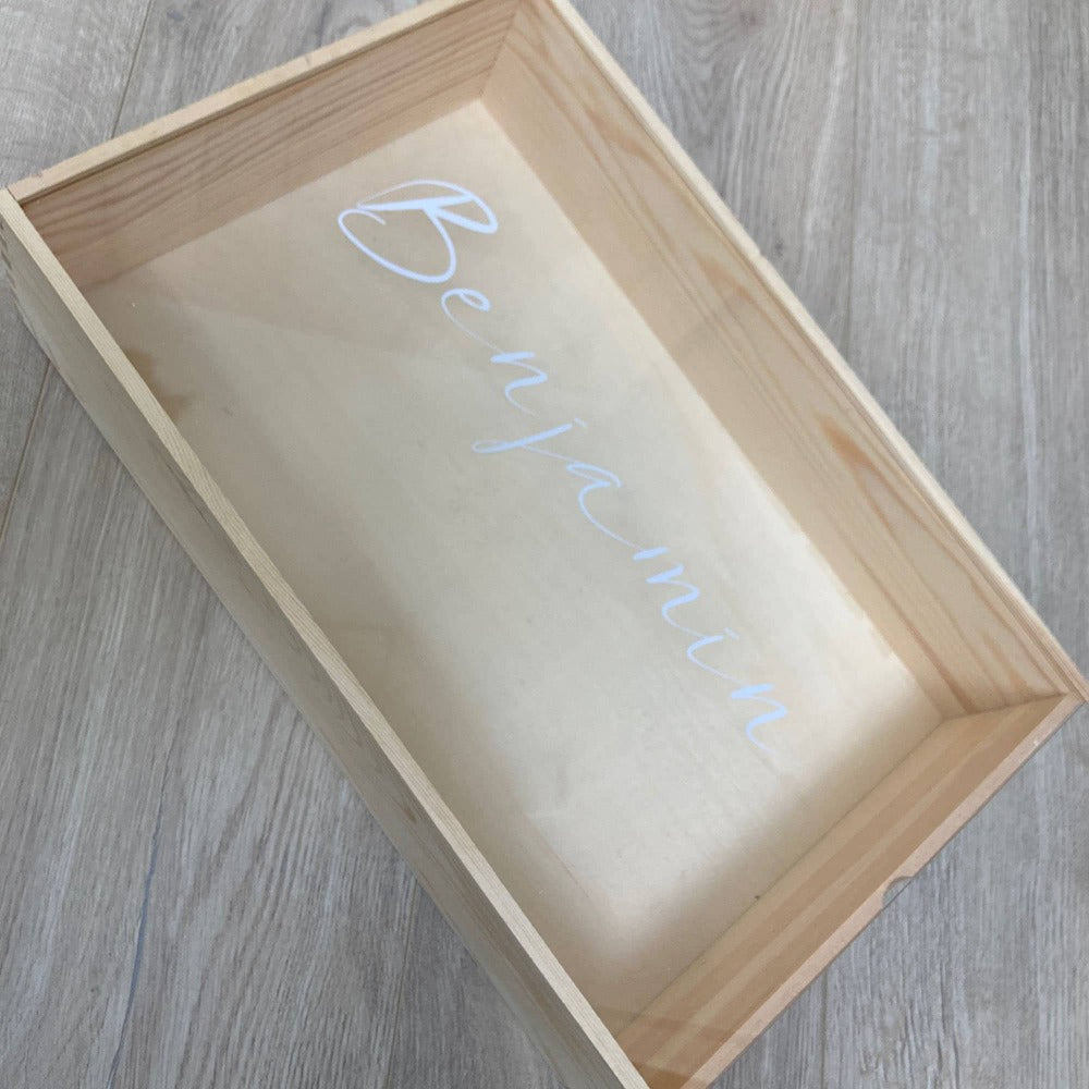 Large Personalised Wooden Keepsake Box with Acrylic Lid